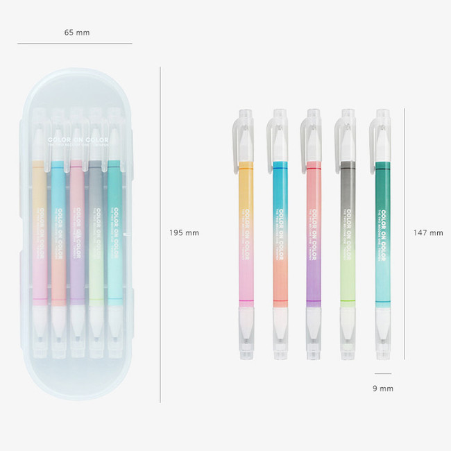 Size of 10 Colors double ended color gel pen