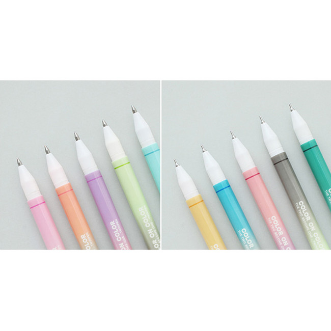 Detail of 10 Colors double ended color gel pen