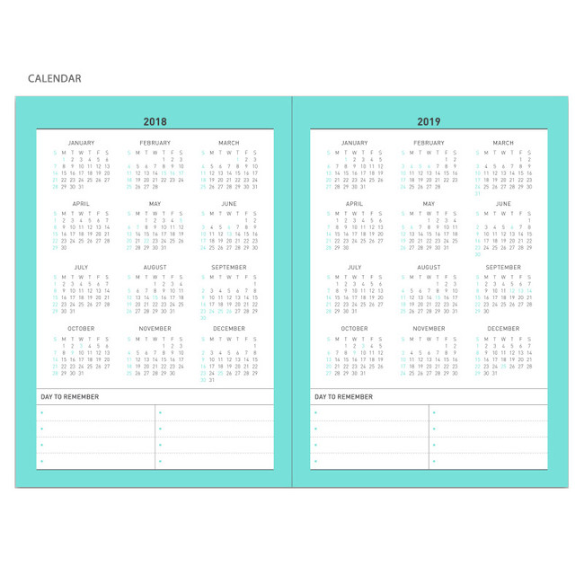 Calendar - Chill out undated weekly planner
