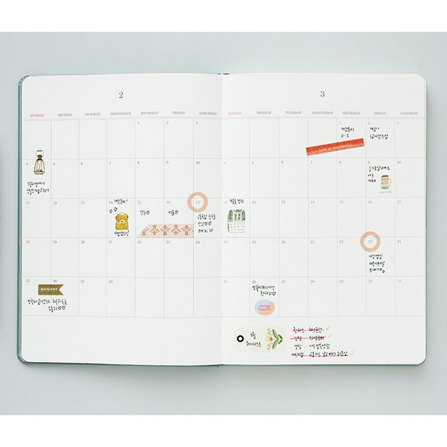 Monthly plan - 2018 Moment large dated daily diary