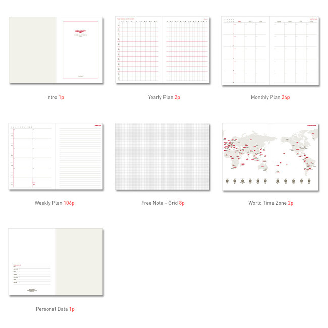 Paperian Brilliant spiral undated weekly planner scheduler