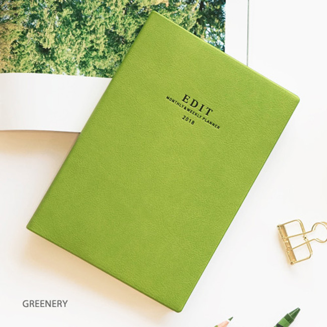 Greenery - 2018 Edit large dated weekly planner scheduler 