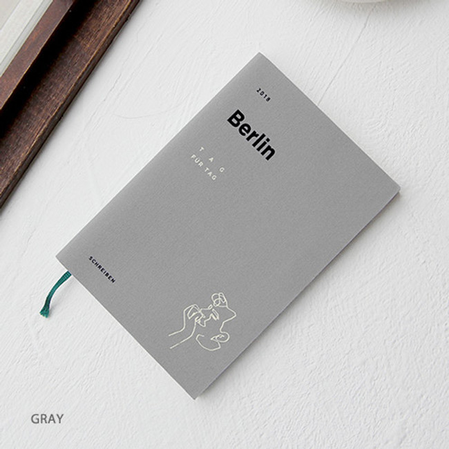 Gray - 2018 Berlin dated weekly diary