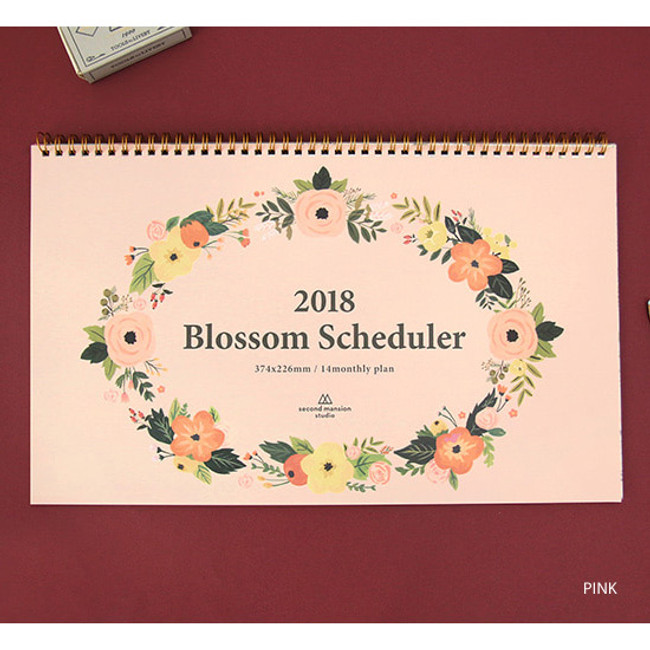 Pink - 2018 Blossom desk dated monthly planner