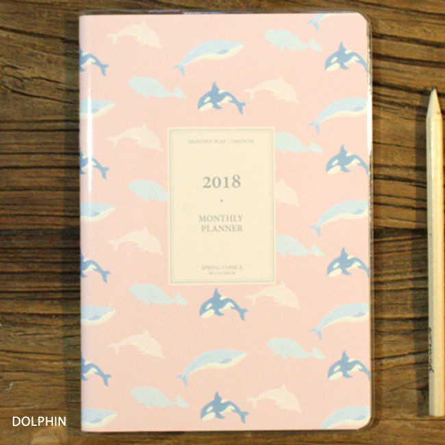 Dolphin - 2018 Spring come pattern dated monthly planner