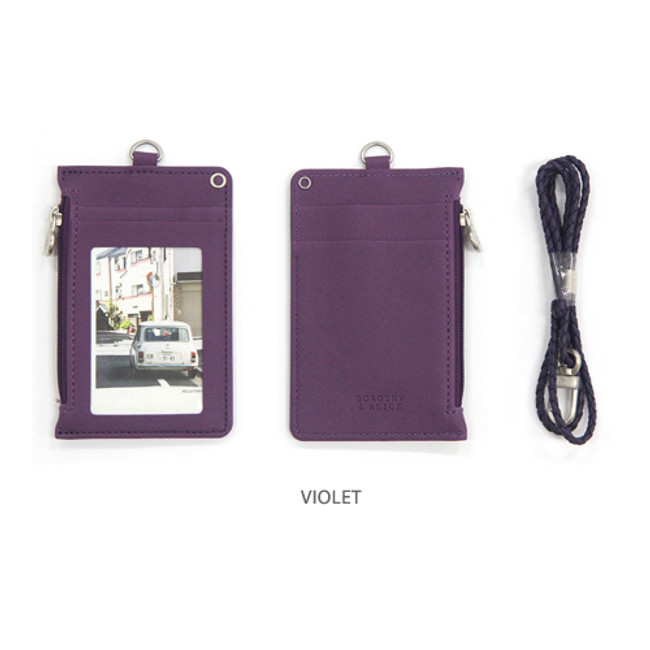 Violet - Dorothy and Alice zipper neck flat card case