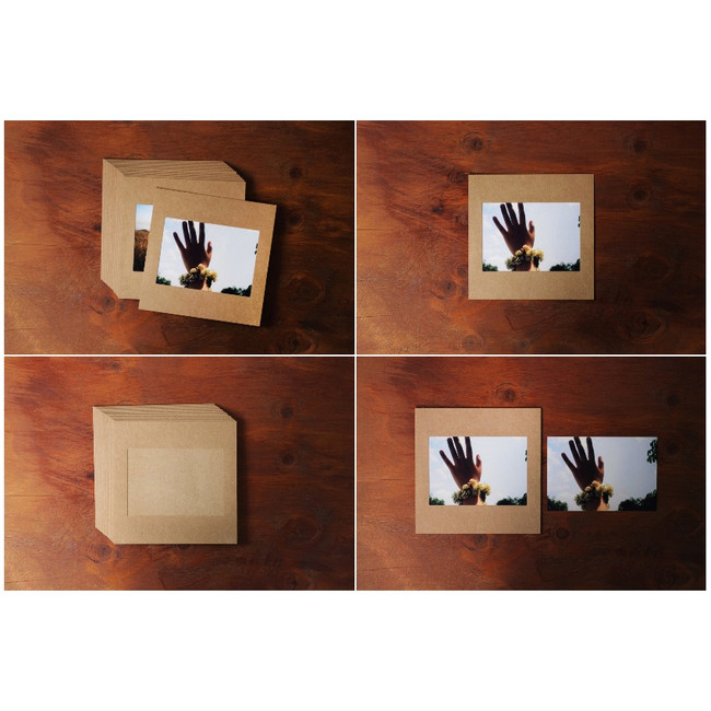 Detail of Square 4X6 kraft paper photo frame set o