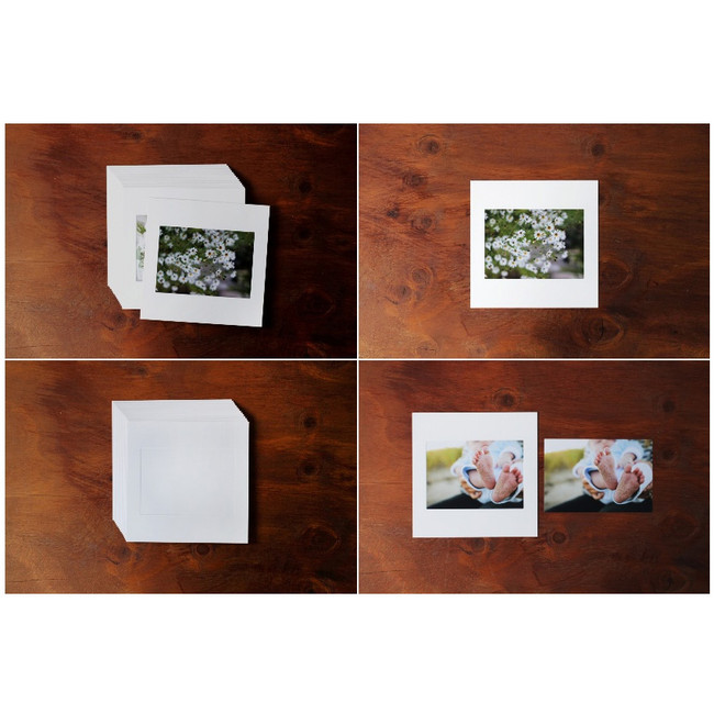 Detail of Square 4X6 White paper photo frame set