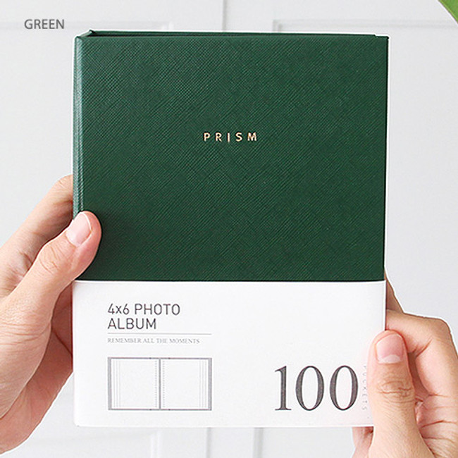 Green - Prism 4X6 slip in pocket photo album