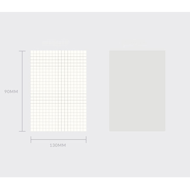 Size of Spring feelings small grid and plain notepad