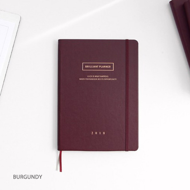 Burgundy - 2018 Brilliant simple dated monthly planner