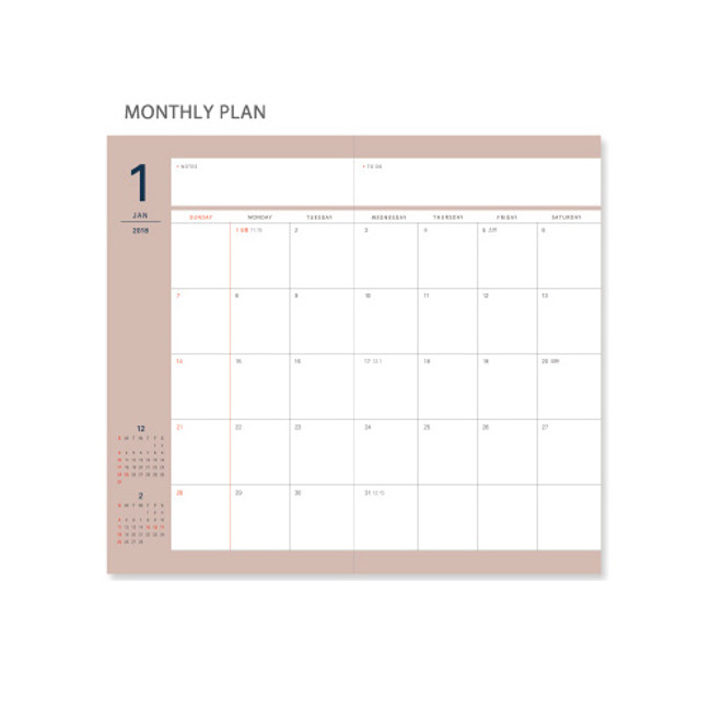 Monthly plan - 2018 joie de vivre medium dated weekly diary 