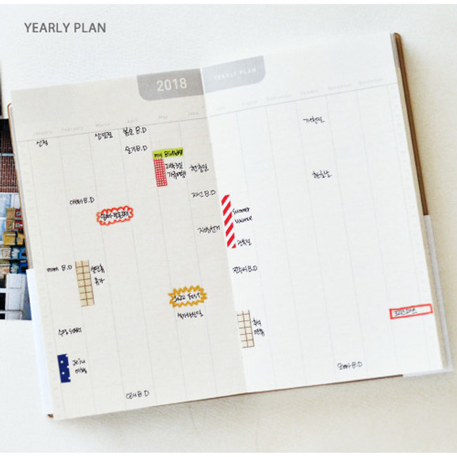 Yearly plan - 2018 Write the special thing dated weekly small diary