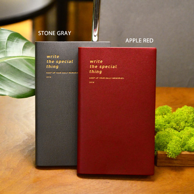 Stone gray, Apple red - 2018 Write the special thing dated weekly small diary