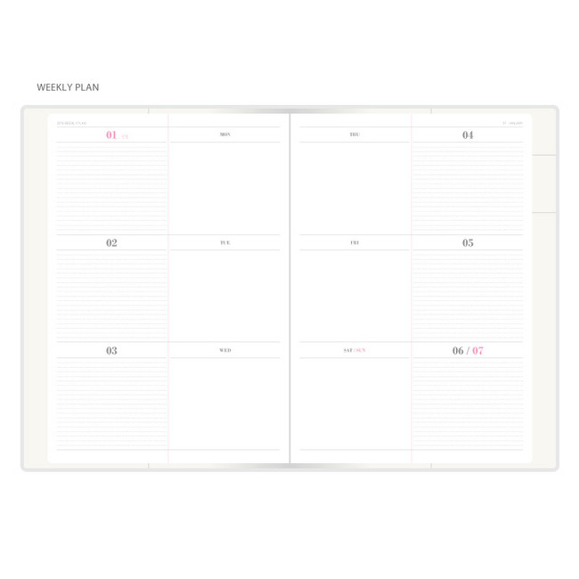 Weekly plan - 2018 Eat play work mate dated weekly diary 