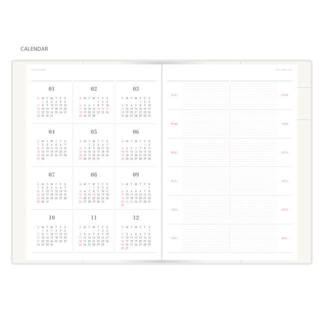 Calendar - 2018 Eat play work mate dated weekly diary 