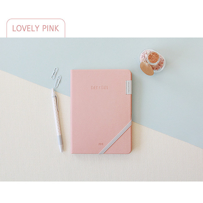 Pink - 2018 Day by Day large dated weekly diary