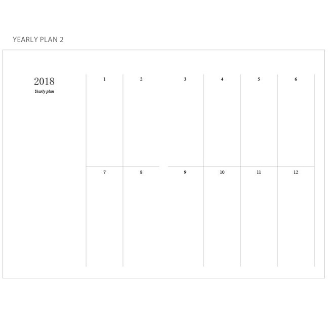 Yearly plan 2 - 2018 Moon large dated weekly diary scheduler