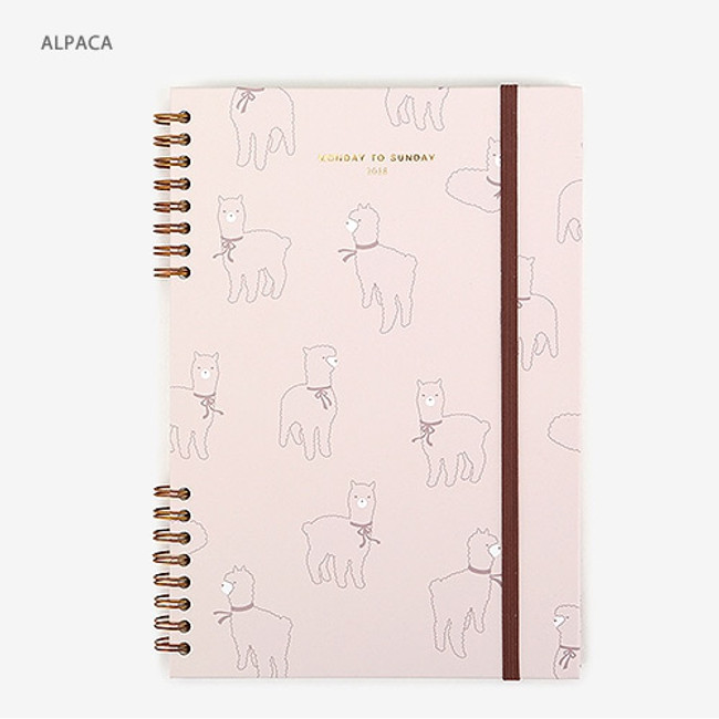 Alpaca - 2018 Monday to Sunday dated weekly diary