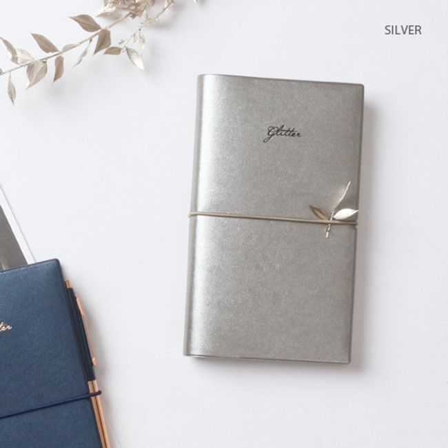 Silver - Glitter small undated weekly diary