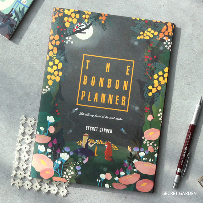 Secret garden - 2018 The Bon Bon illustration large dated monthly planner