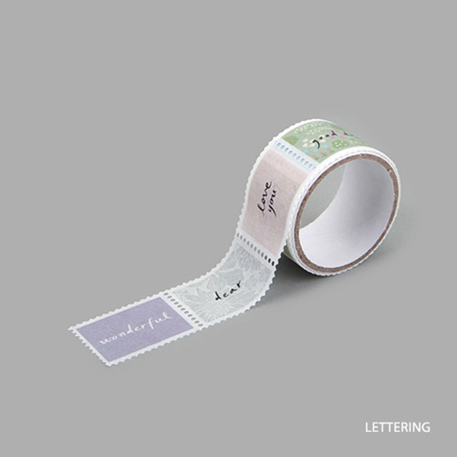 Lettering deco single stamp masking tape