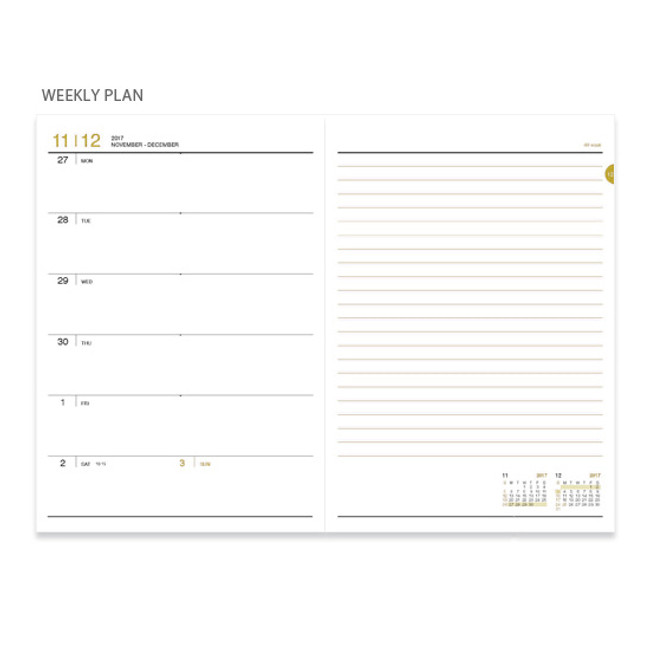 Weekly plan - 2018 Day by Day record dated weekly diary