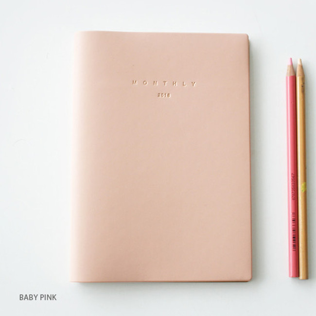 Pink - 2018 Simple record dated monthly planner