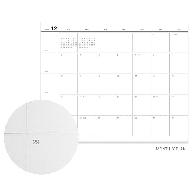 Monthly plan - 2018 Time life dated weekly planner