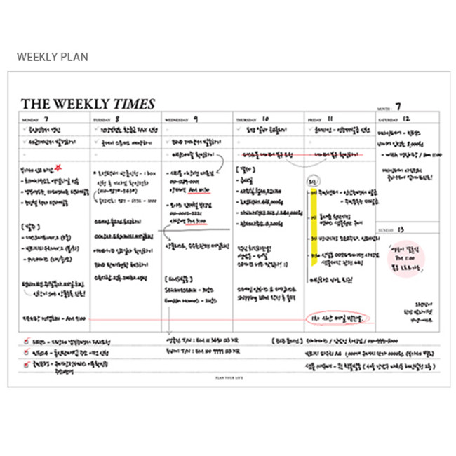 Weekly plan - The Weekly times desk planner notepad