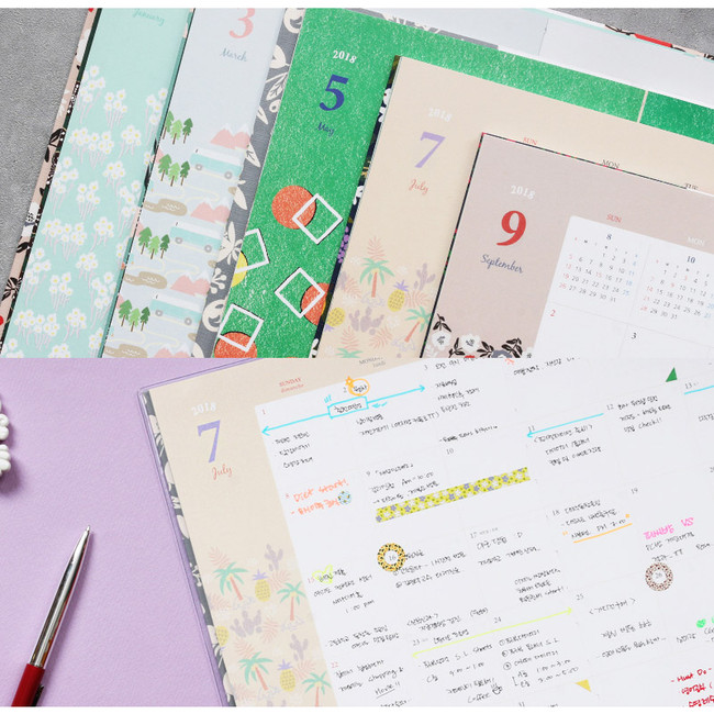 Monthly plan - 2018 Pour vous humming large dated monthly planner