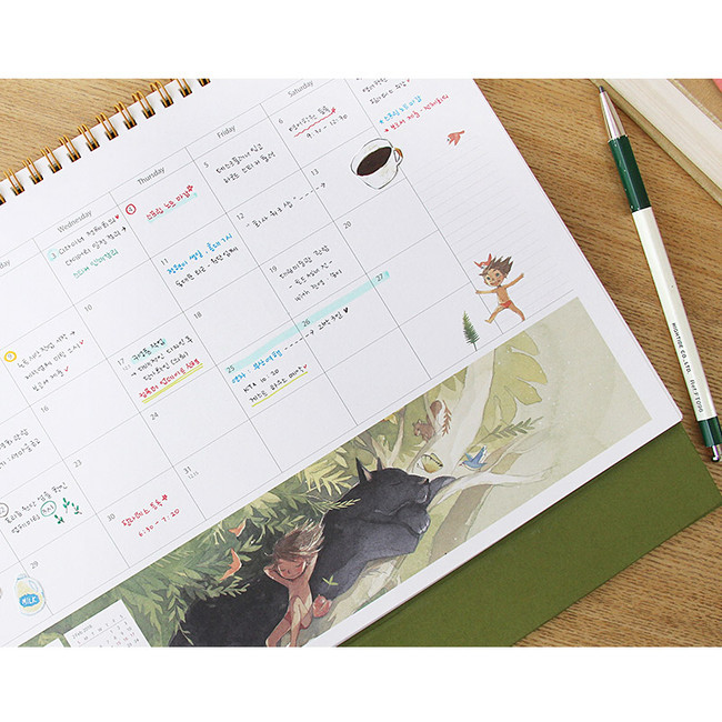 Months - 2018 The Jungle book illustration desk calendar 