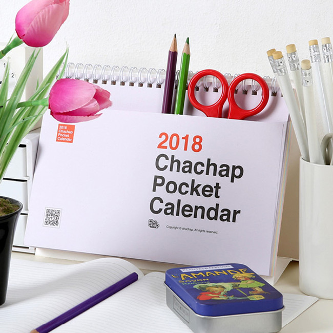 2018 Pocket spiral bound desk calendar