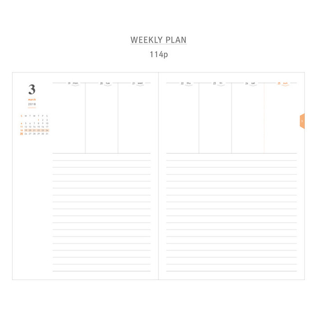 Weekly plan - 2018 A tous moments dated weekly planner