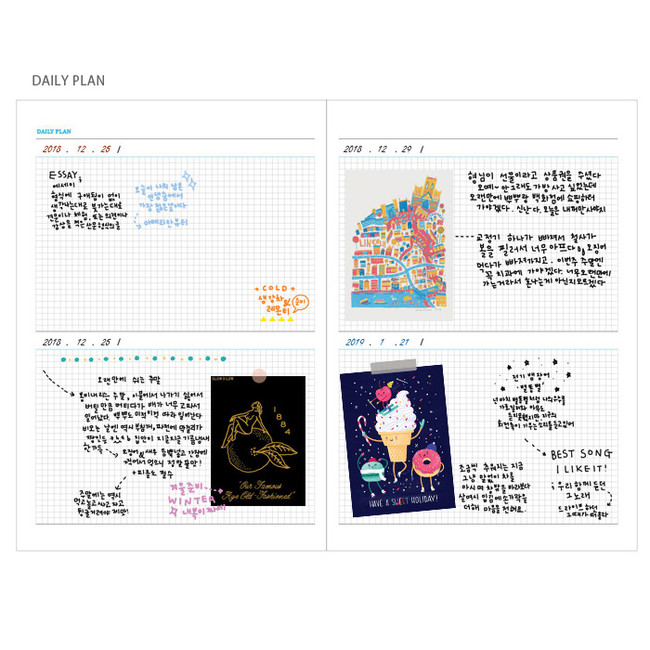 Daily plan - Arte undated daily diary scheduler ver2