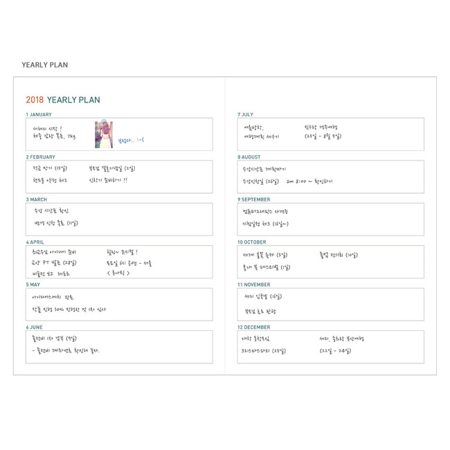 Yearly plan - 2018 Appointment A6 dated daily planner