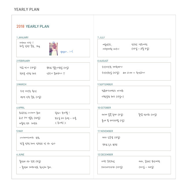 Yearly plan - 2018 Appointment small dated monthly planner agenda 