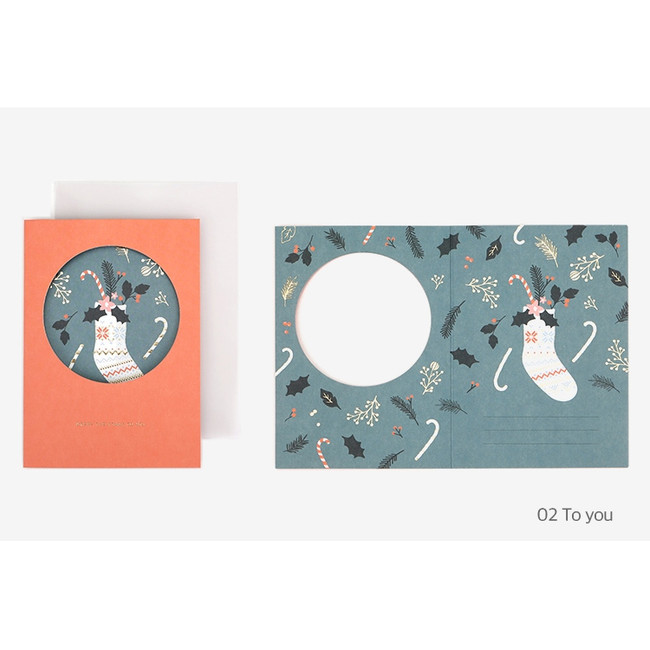 To you - Christmas illustration folding message card 