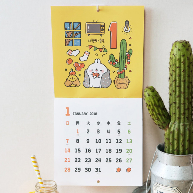 2018 Molang illustration wall calendar