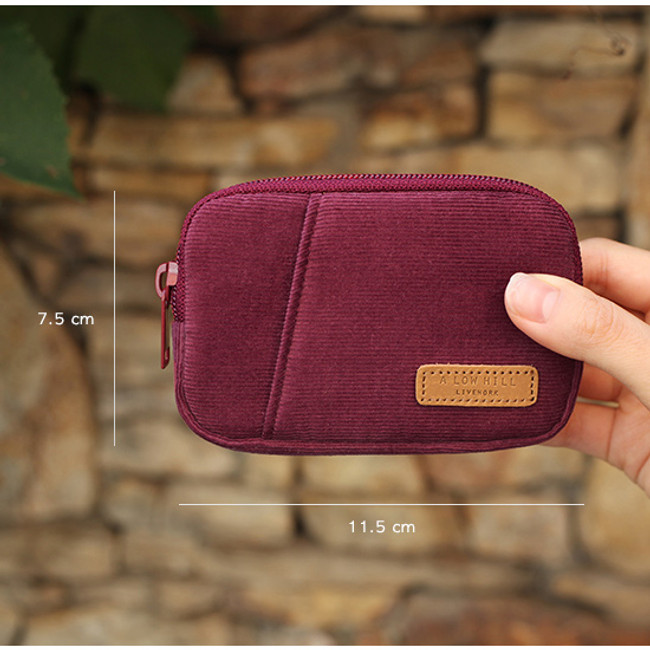 Dry rose - A low hill winter corduroy pocket card case 