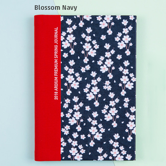 Blossom navy - 2018 Premium spiral dated monthly journal