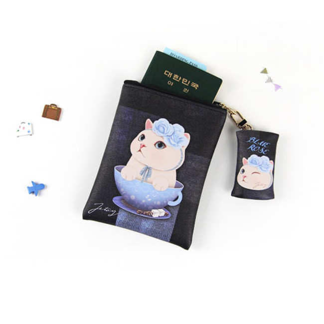 Blue rose - Choo Choo cat small crossbody bag