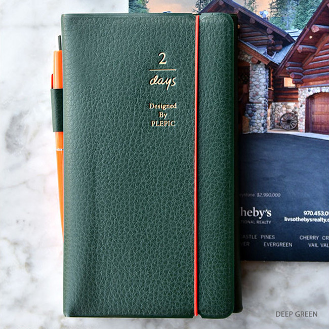 Deep green - 2018 Twin days dated weekly planner notebook