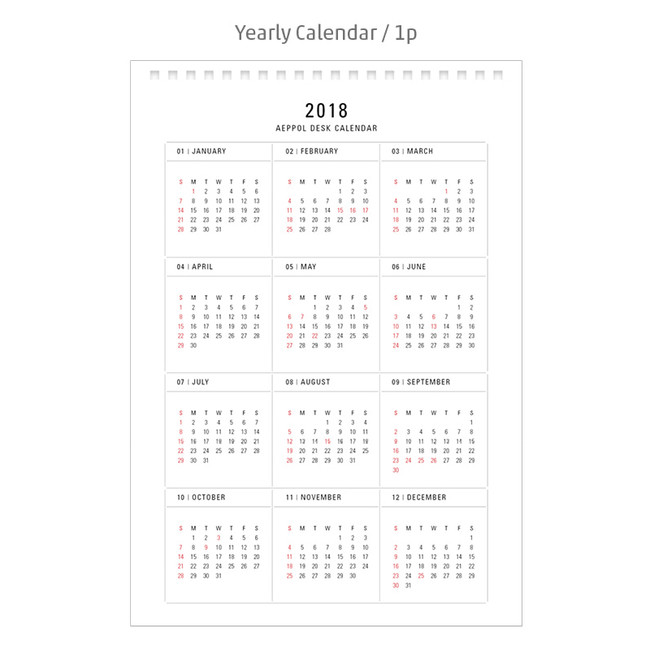 2018 calendar - 2018 Aeppol illustration desk calendar 