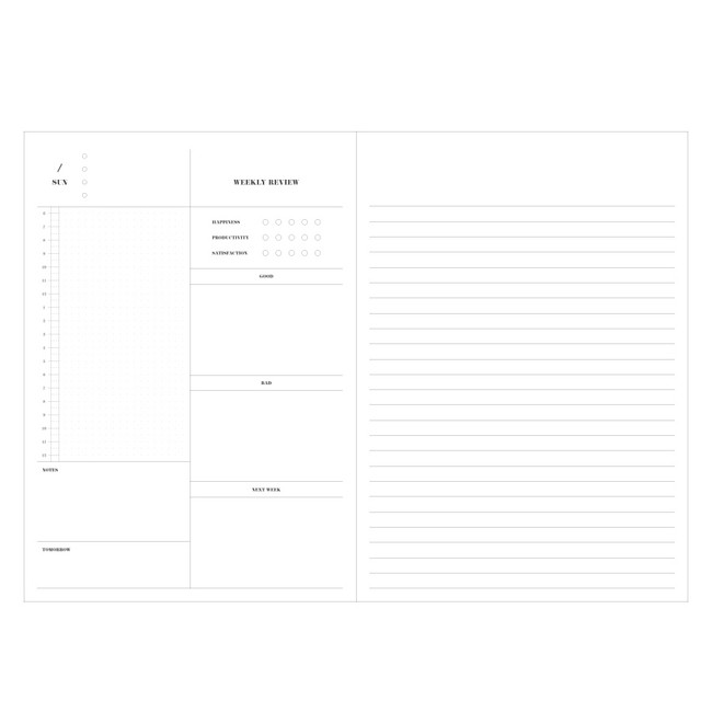 Weekly review - Plan for yourself 6 month large undated diary agenda