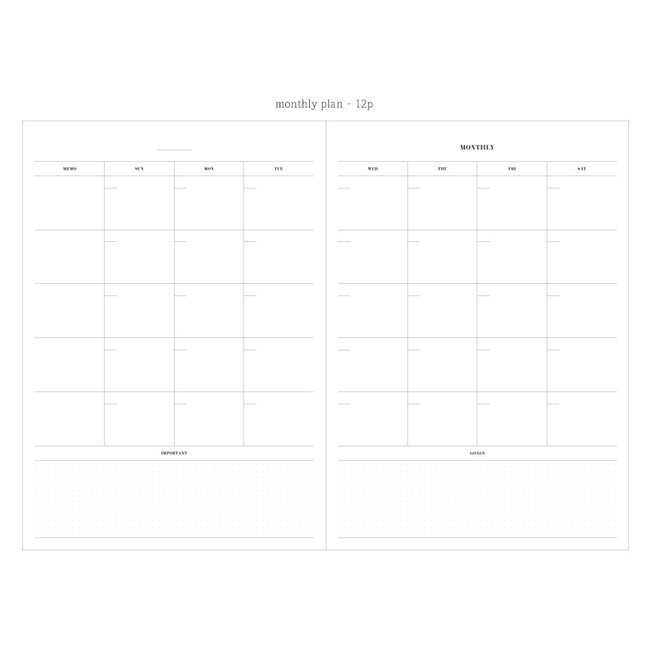 Monthly plan - Plan for yourself 6 month large undated diary agenda