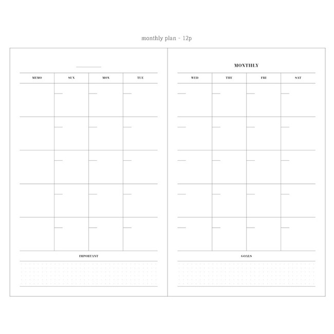 Monthly plan - Plan for yourself half year small undated diary