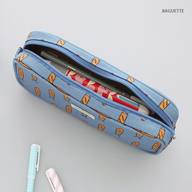 Baguette - Jam Jam cute illustration zipper piping pouch