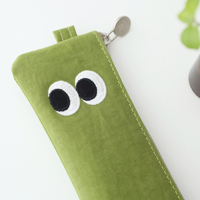 Lime -Som Som stitch small zipper pencil case