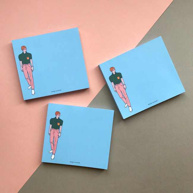 Memowang pastel pink pants illustration memo pad